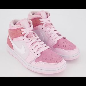 Authentic limited edition digital pink air Jordan 1 mid for women 8.5